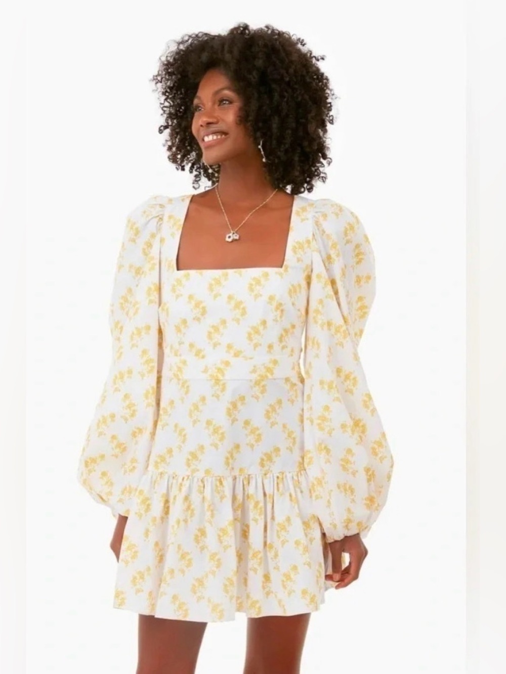 NWT Caroline Constas Julian Floral Vacation Spot Square-Neck Mini Dress size XS